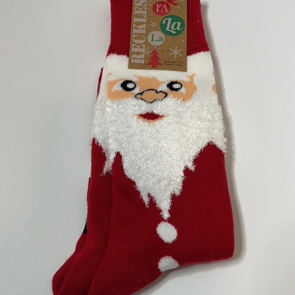 Reckless Fa La La Fear the Beard Christmas Holiday Socks.